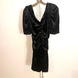 Topshop Black Velvet puff sleeve  Dress